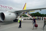 airport passengers boarding